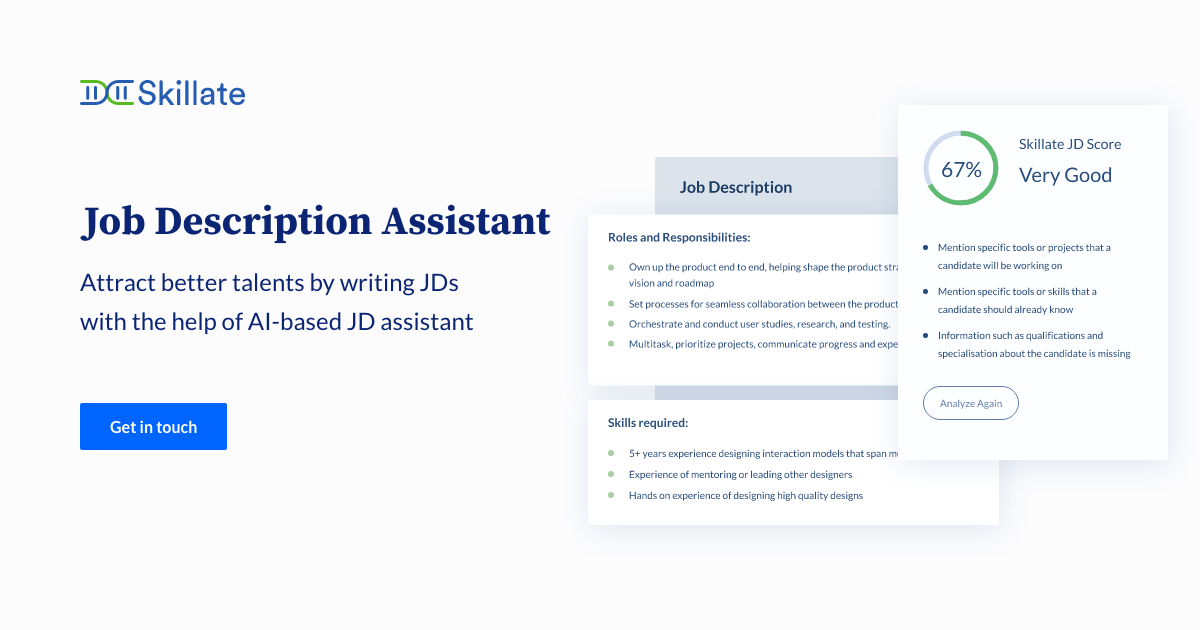 Job Description Assistant AI Recruitment Software Skillate   JD OG 